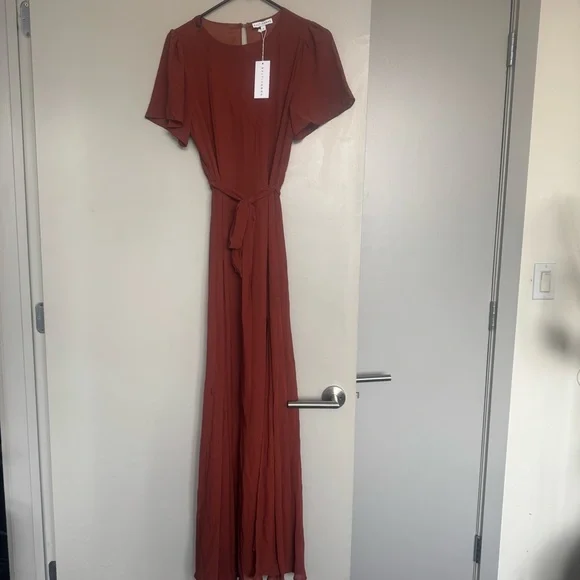NWT Baltic Born Naomi Short Sleeve Maxi Dress in Cinammon Brown Small - Picture 3 of 7
